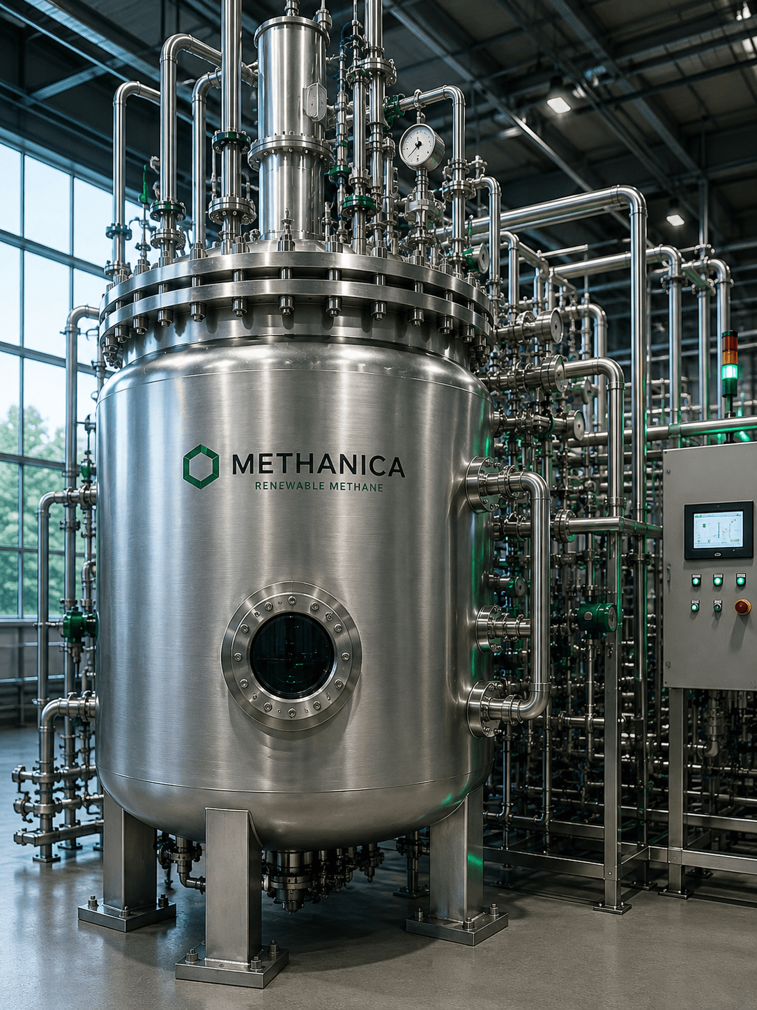 Methanica stainless steel modular biological methanation bioreactor tank